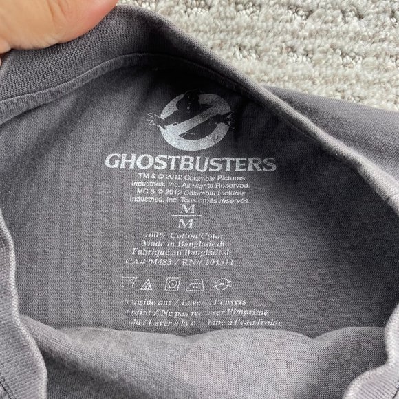 Ghostbusters Shirt Adult Men Medium M Gray 2012 Graphic Print Cartoon TV - Hole - Picture 5 of 12